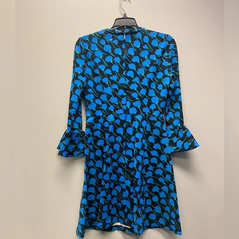 NWOT Kate Spade Seascape Poetic Floral Ponte Bell Sleeve Dress XS